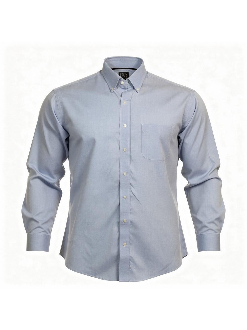Jos A Bank Traveler Dress Shirt Mens 16.5 35 Blue Check Button Down Cotton LS